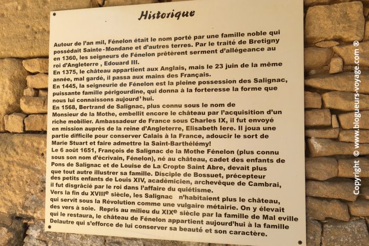 Château de Fenelon dans le Périgord en Dordogne